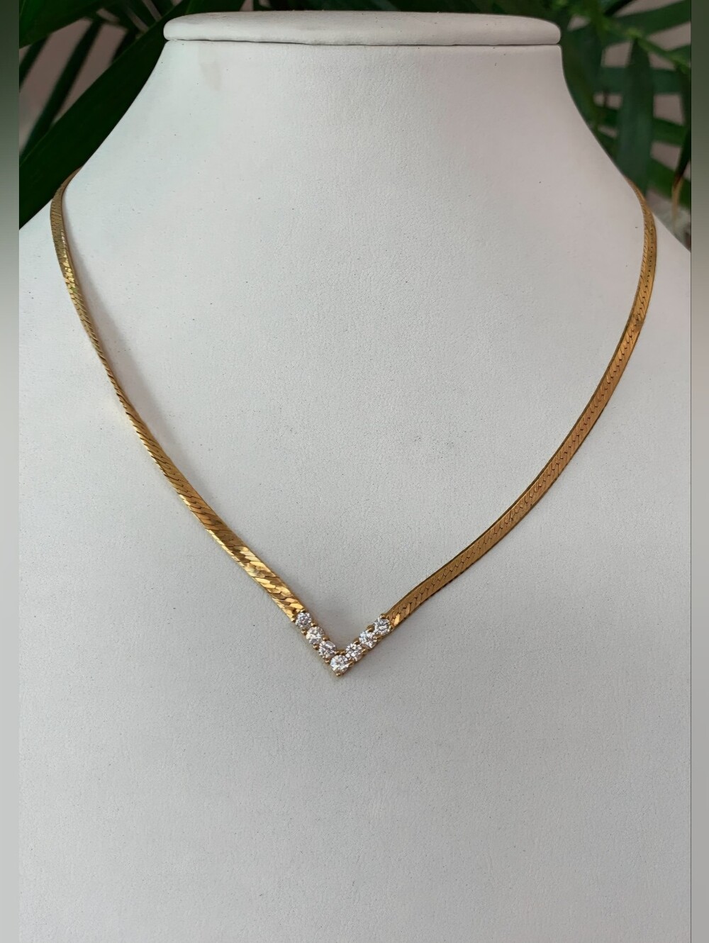 Vintage Made in Korea Dainty, Delicate, V-Shape Choker Necklace